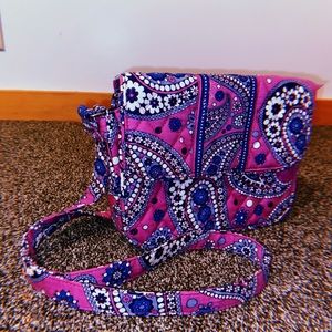 Vera Bradley pink and blue small crossbody purse